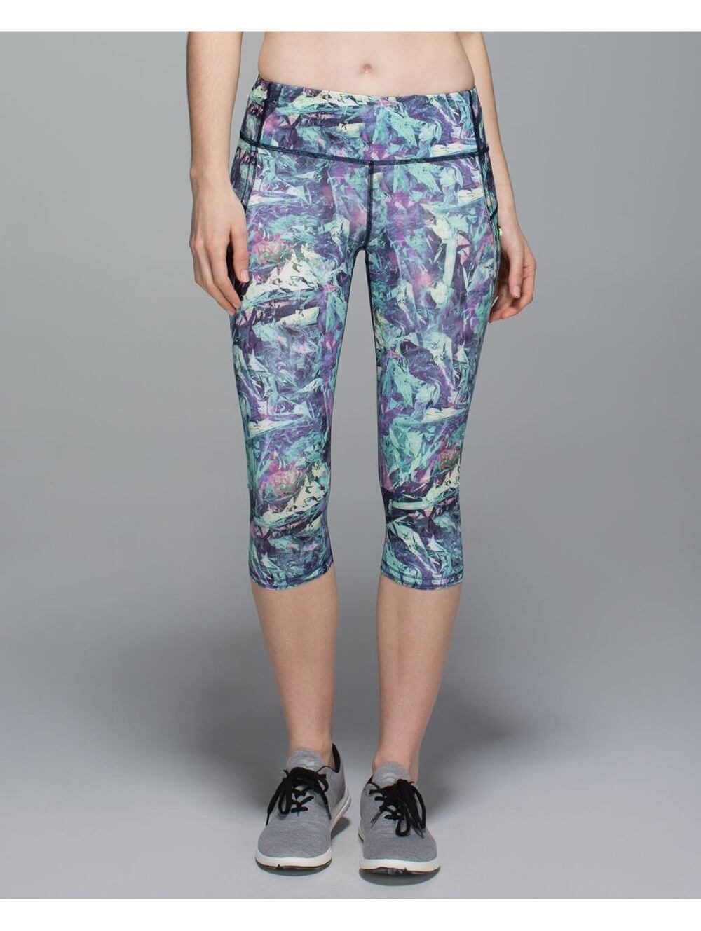 Lululemon Run Top Speed Crop Leggings Womens 10 Iridescent Multi Running Rare